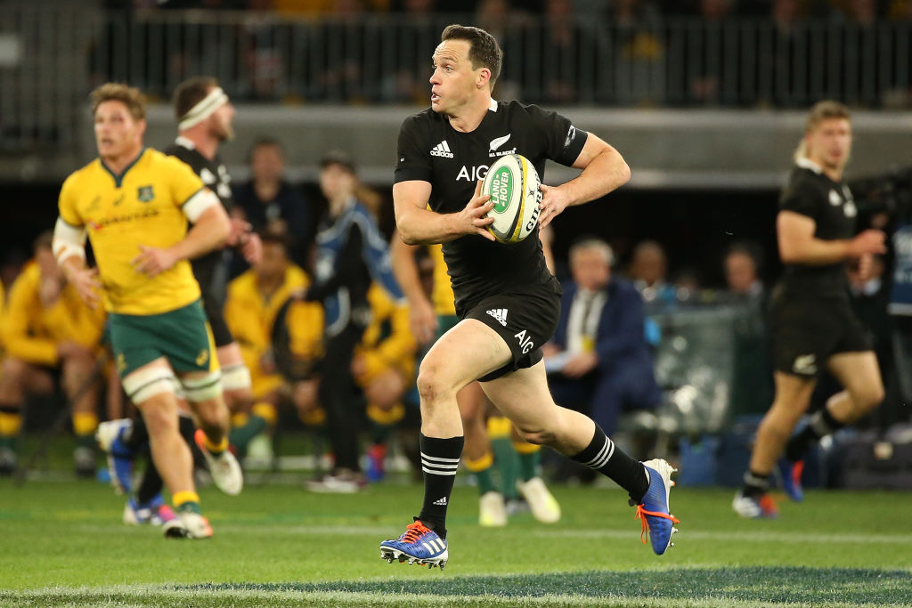 Ben Smith runs the ball up for the All Blacks against the Wallabies in Perth last weekend. Photo:...