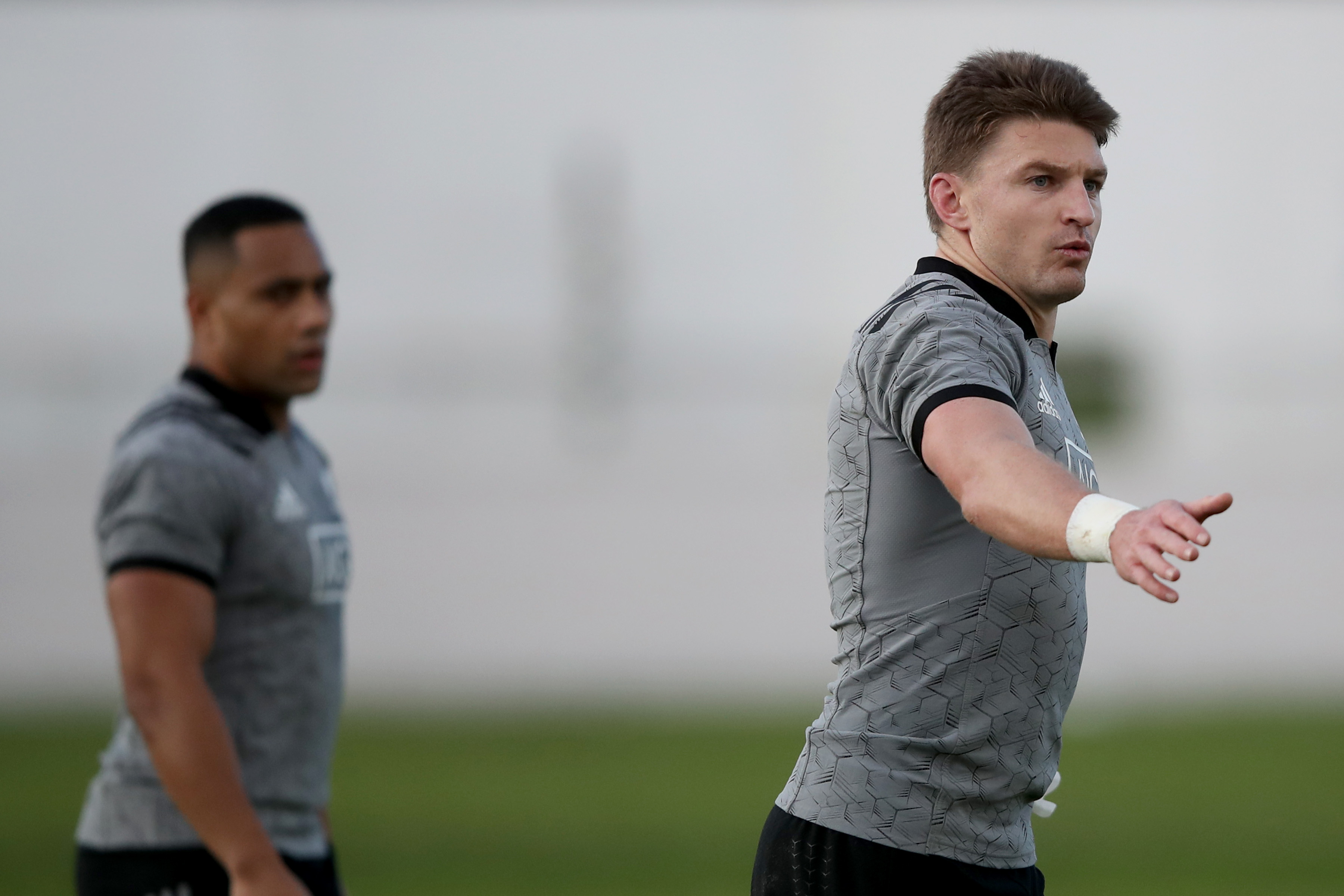 Beauden Barrett during a practice run yesterday. Photo: Getty Images 