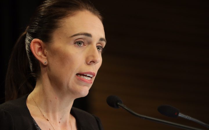 PM Jacinda Ardern at today's press conference. Photo: RNZ / Rebekah Parsons-King