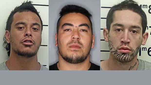 Offenders on the run: (From left) Wiremu Eparaima, 30, Te Wera Hemara, 27, and Emmanuel Witana,...