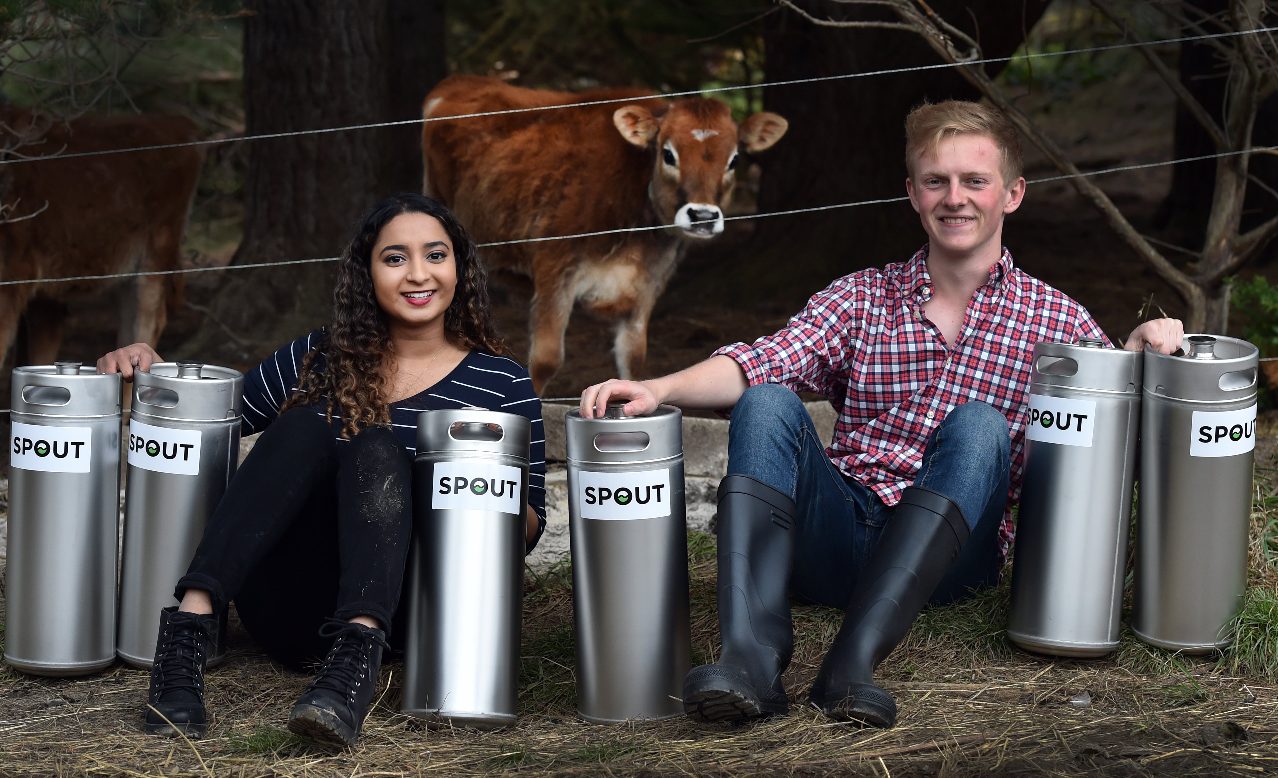 Young Dunedin entrepreneurs Jo Mohan and Luka Licul are launching their new milk dispensing...