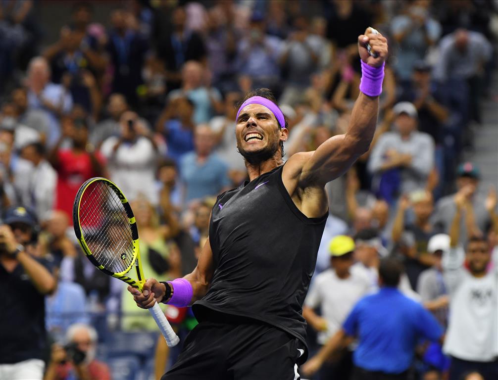 Rafael Nadal celebrates match point against Marin Cilic. Photo: Robert Deutsch-USA TODAY Sports