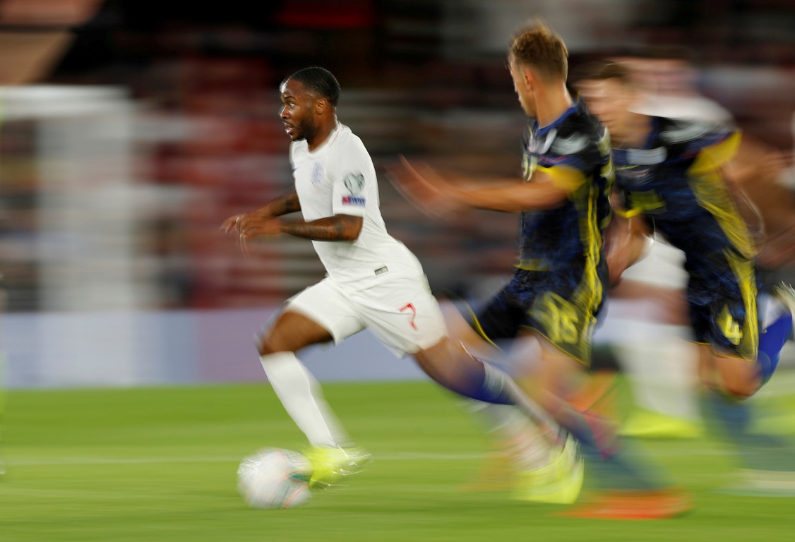 England's Raheem Sterling in action against Kosovo. Photo: Reuters
