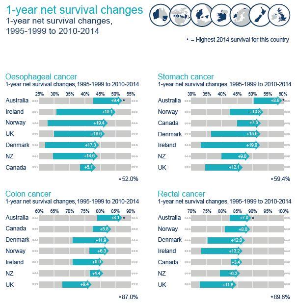 1-year net survival changes. Photo: Supplied via RNZ