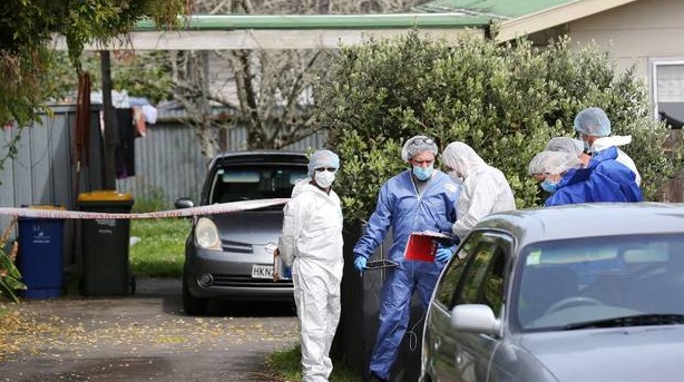 The property was cordoned off as forensic investigators examined the scene. Photo: NZ Herald