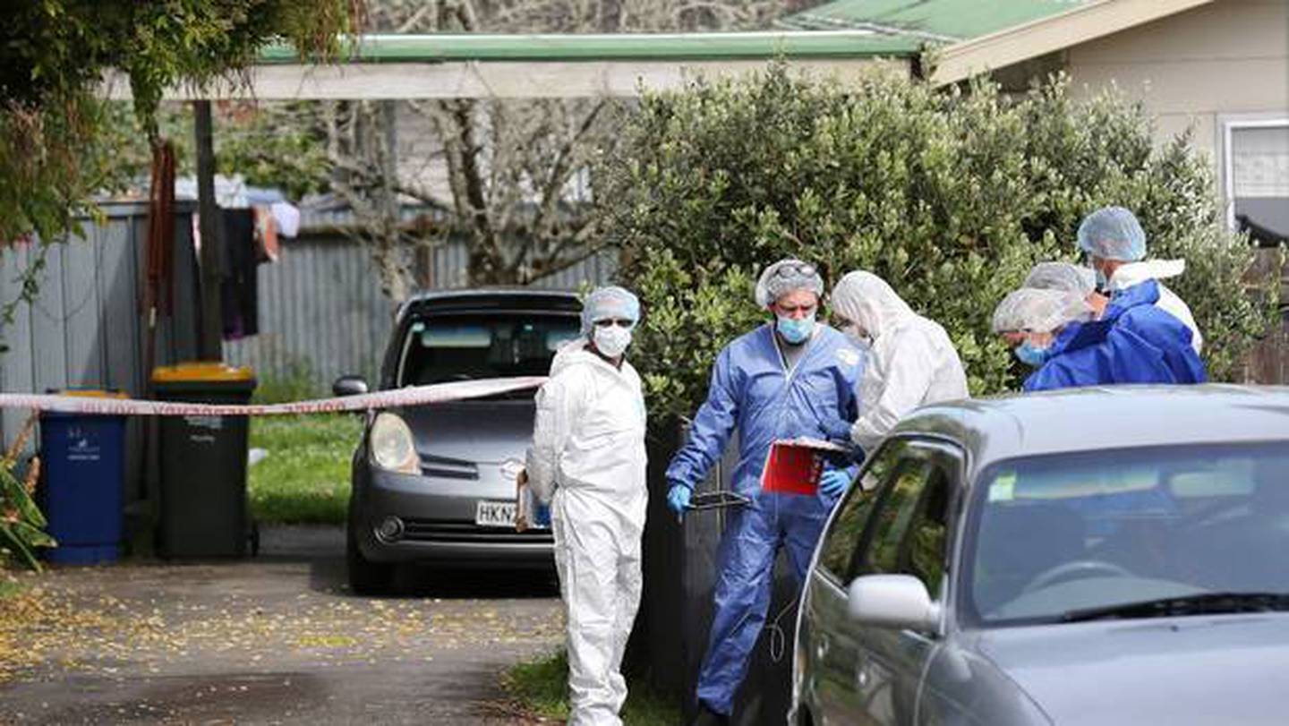 Investigators at the scene following the incident in Auckland. Photo: NZ Herald