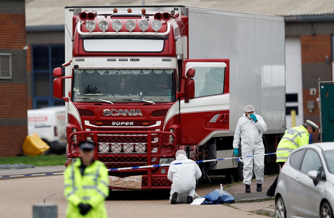 Police at the scene after the bodies were found. Photo: Reuters