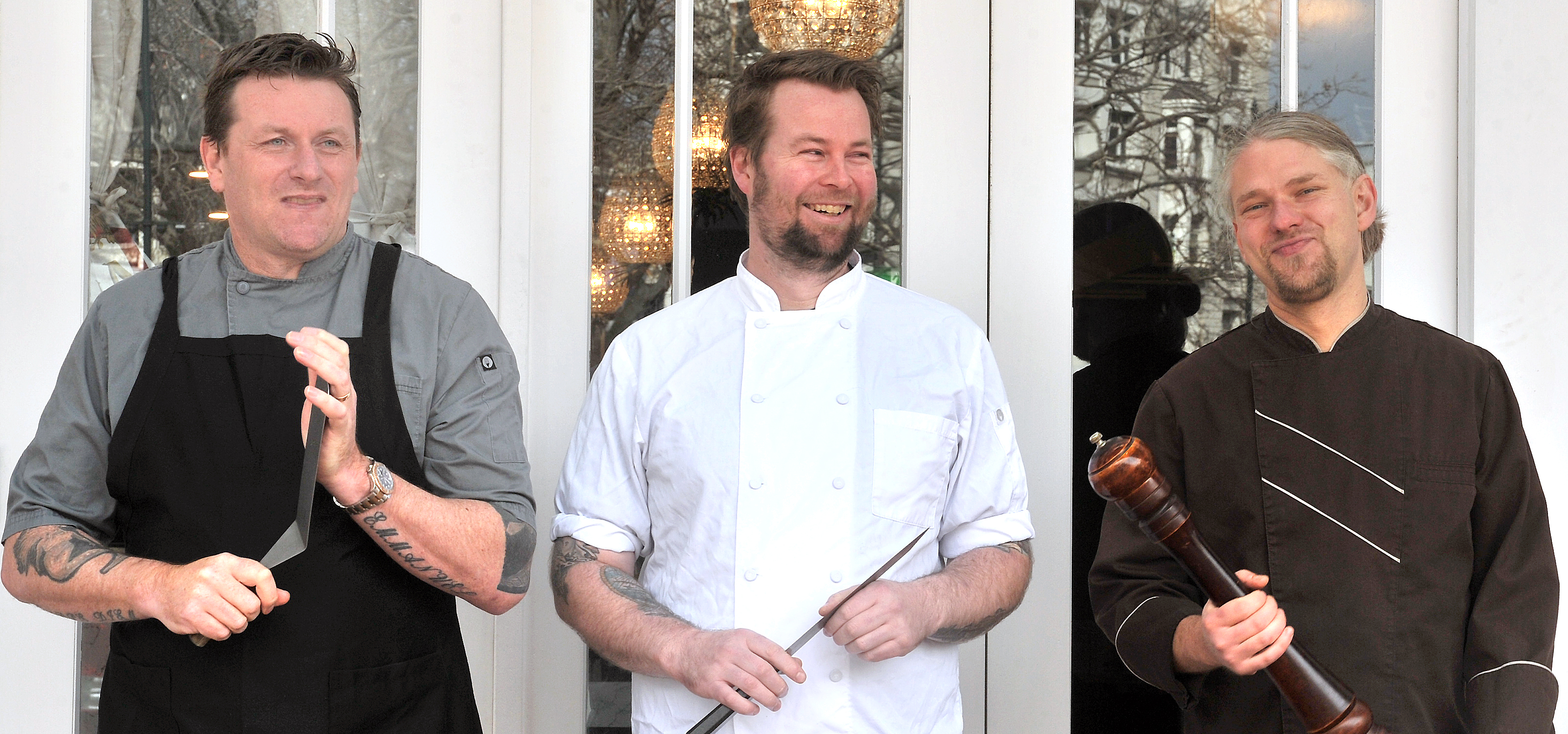 Vault 21 and Prohibition group executive chef Greg Piner, Moiety owner and chef Sam Gasson, and Glenfalloch Gardens executive chef Hannes Bareiter are among six competitors in this year's Farm to Fork Chef Challenge. Photo: Christine O'Connor