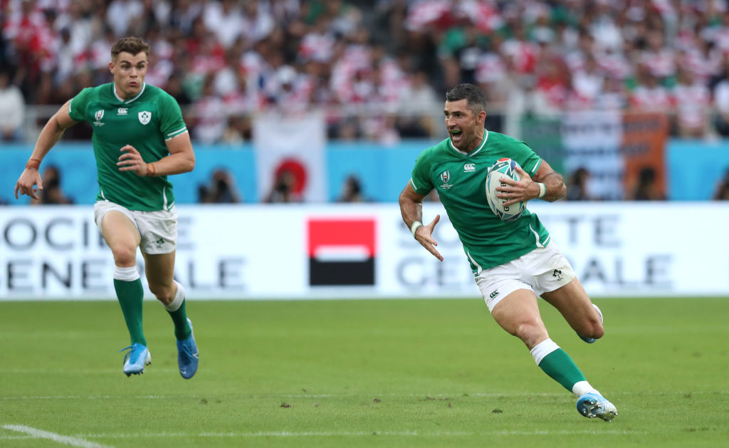 Ireland's Rob Kearney runs the ball up during their match against Japan. Photo: Getty