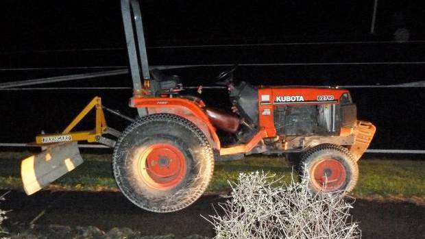 The stolen tractor had a top speed of 18km/h. Photo: NZ Herald