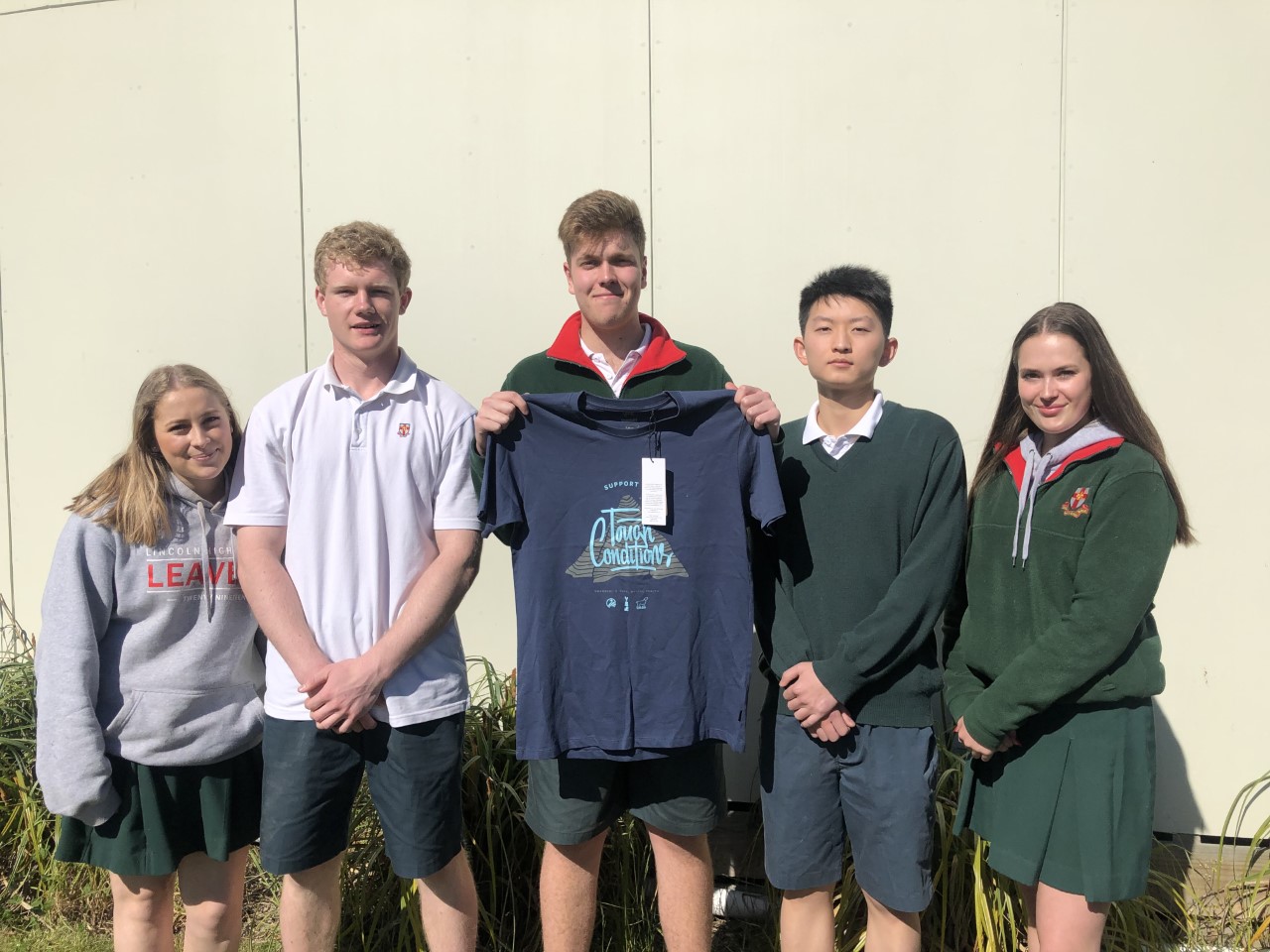 Lincoln High School students Danielle McKendry, Daniel Blaikie, Matthew Bowen, James Shi, and...