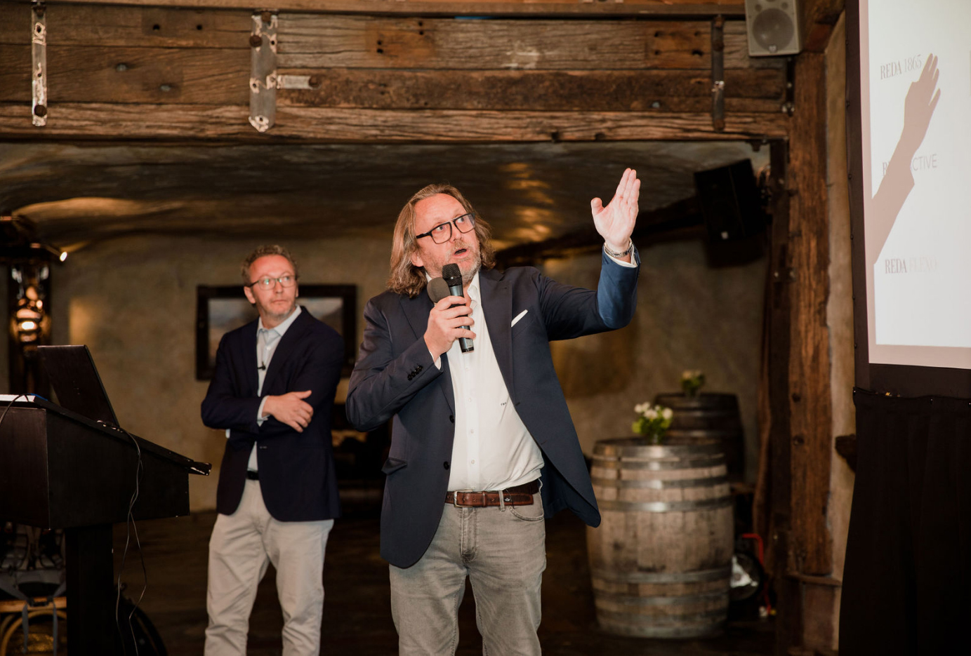 Reda’s chief operating officer Francesco Botto Poala addresses the Reda Marque of Excellence...