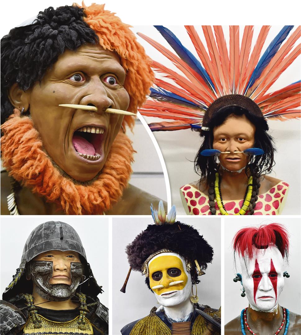 Some of the life-sized African and Samurai models created by Dunedin artist Frank Varsanyi that will be on display in a Princes St shop this summer. Photos: Peter McIntosh