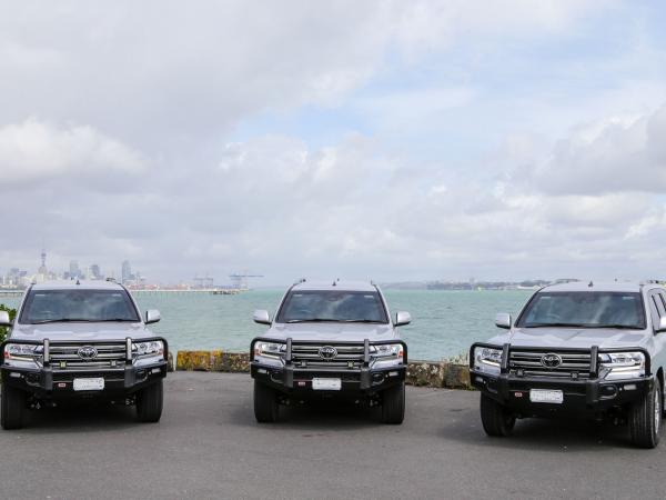 The new bulletproof and 'blast resistant' Toyota land cruisers. Photo: Supplied