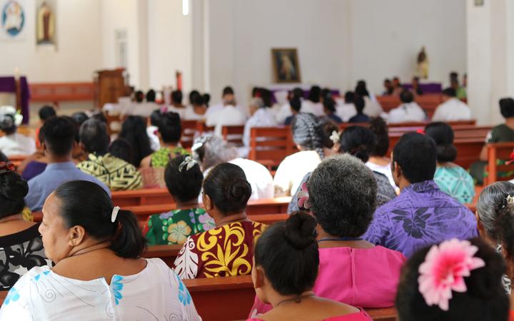 Congregations at church services such as this one in Mulivai in Samoa are praying for those hit...