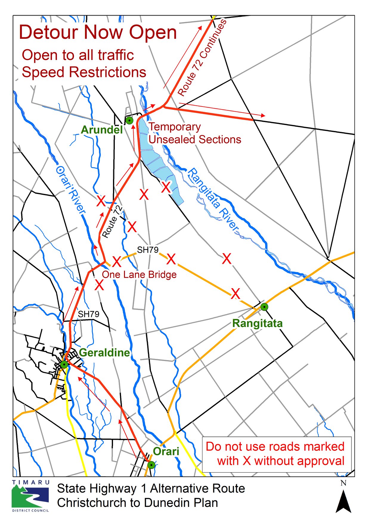 Map of the detour