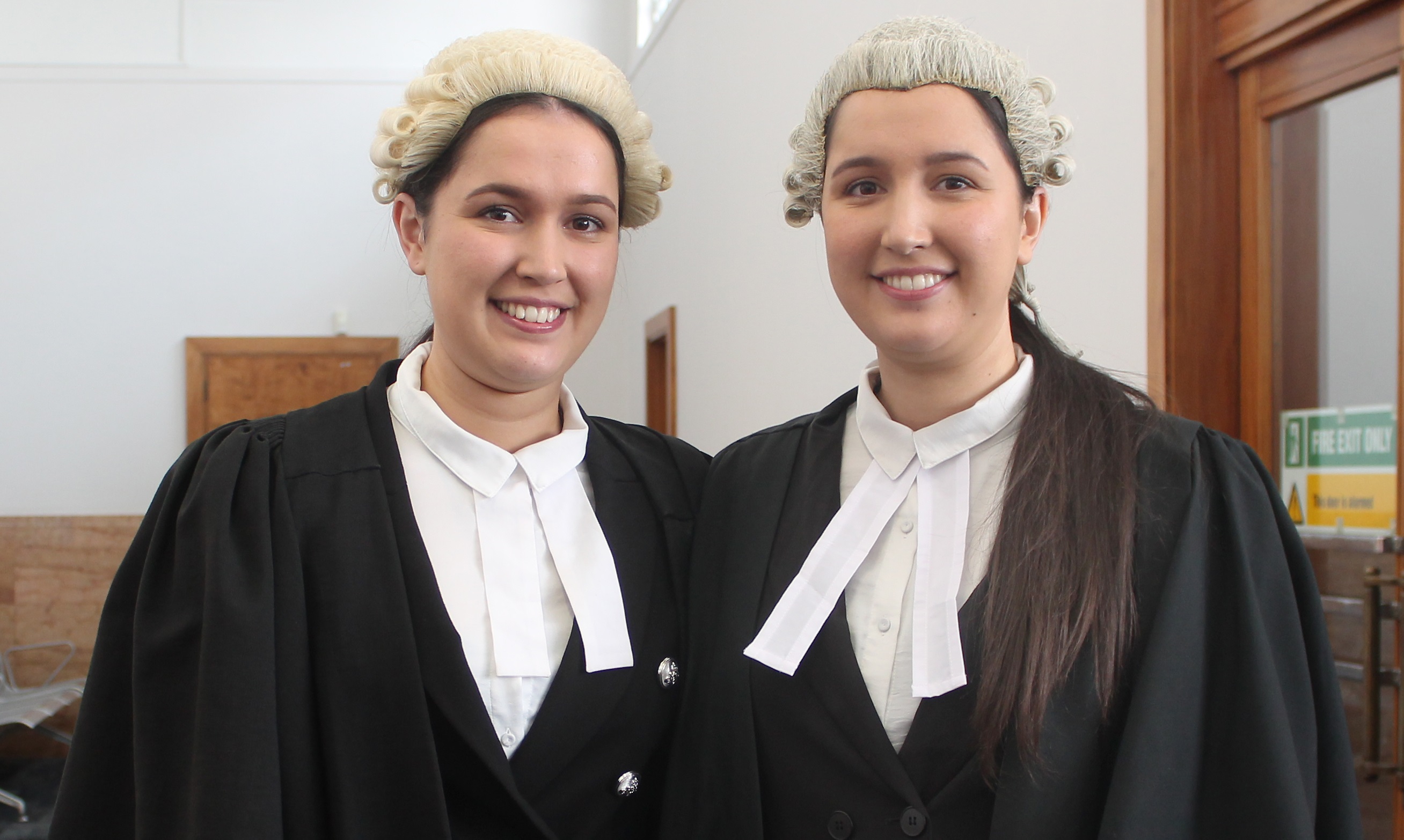 Makareta Coote (left) has sworn in her twin sister Katarina in the High Court at Invercargill....