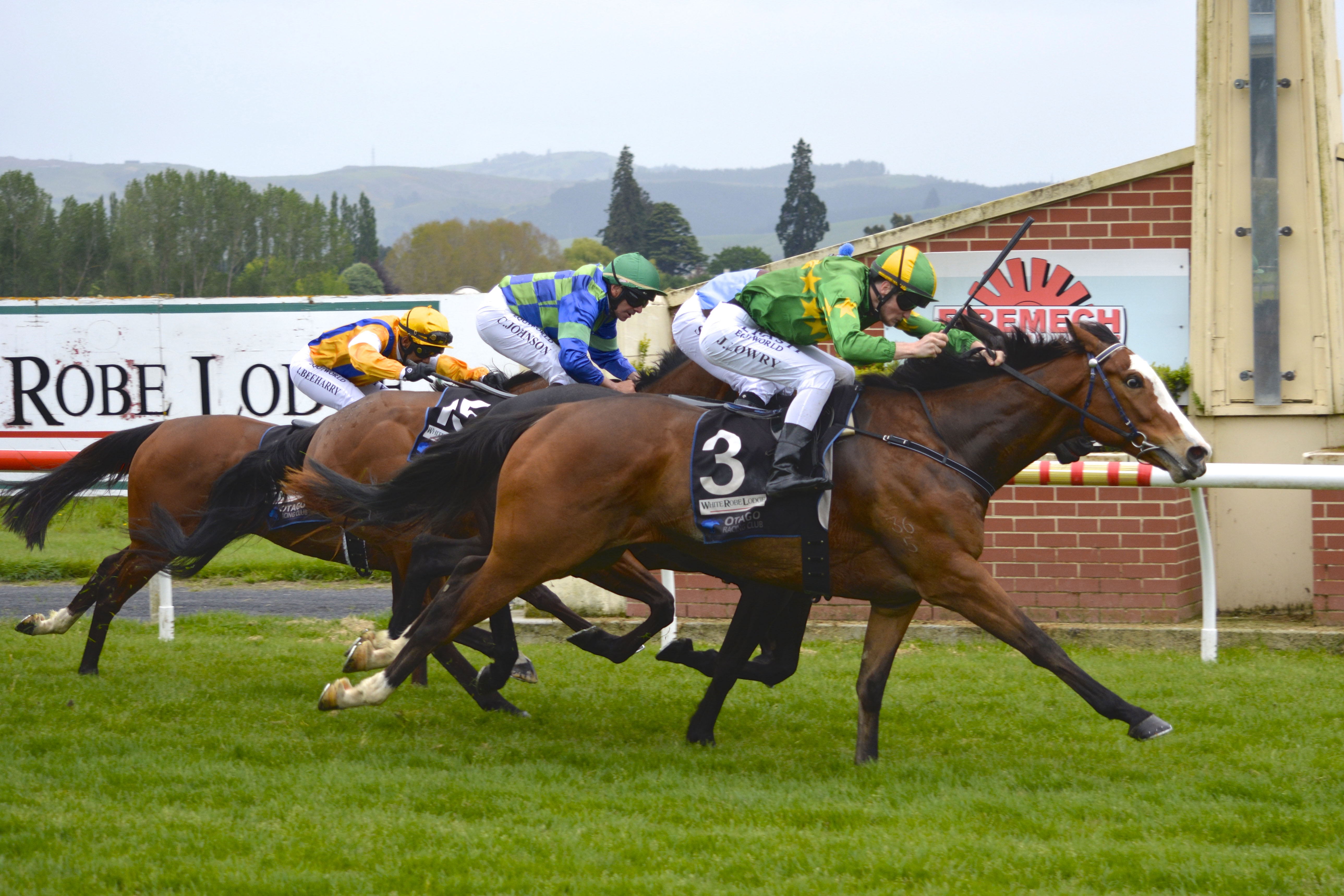Outram and Jacob Lowry power home to win on Melbourne Cup day at Wingatui for trainers Brian and...