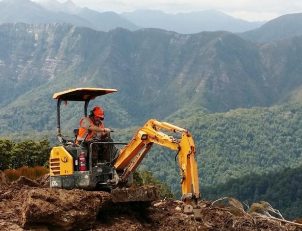 Construction work on the Paparoa Track. Photo: Department of Conservation