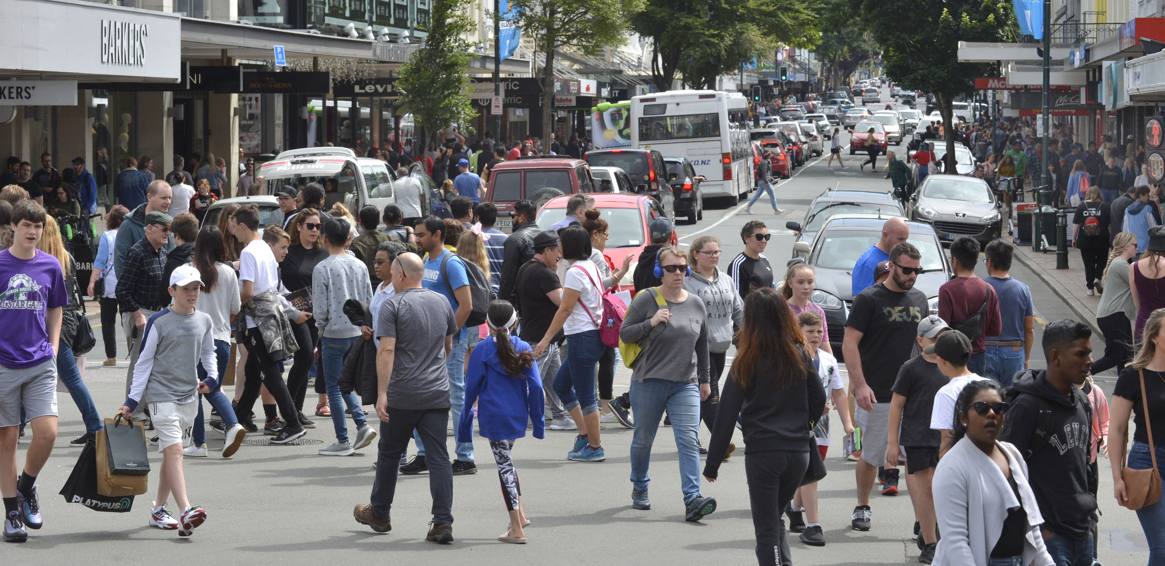 Locals and cruise ship passengers contributed to the thousands of eager shoppers out in force in...