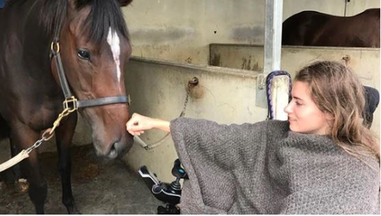 Aspiring jockey Sophia Malthus was left paralysed at just 19 after falling off a horse at one of...