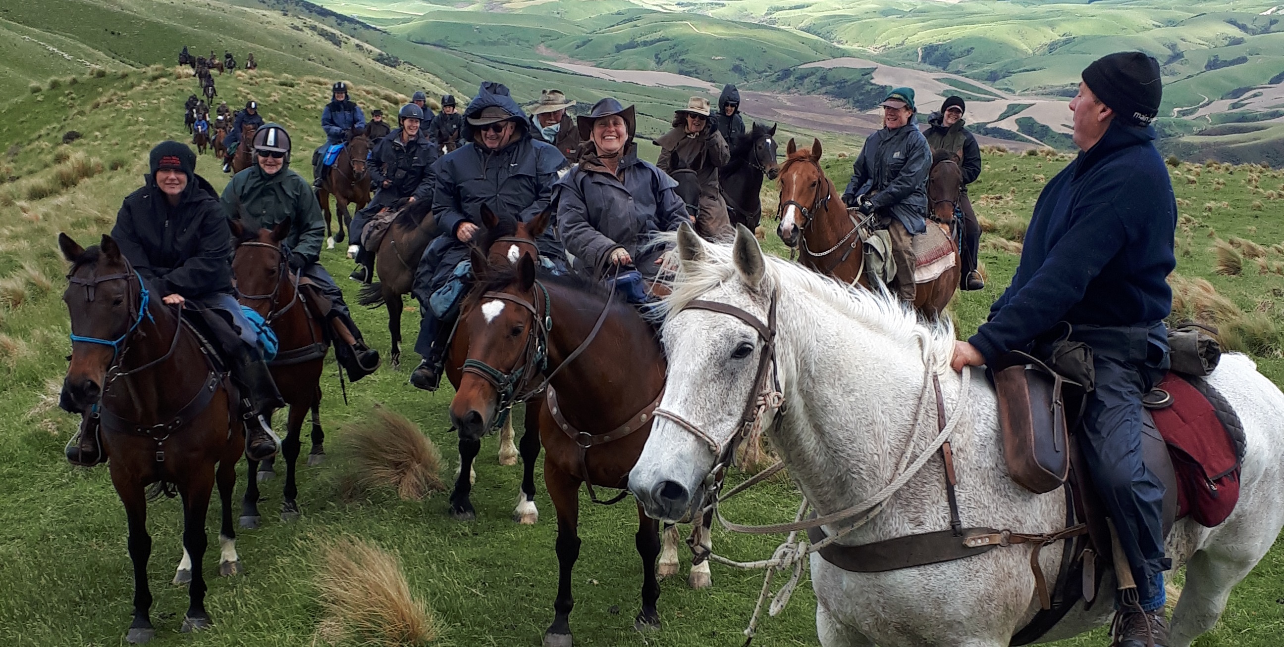 About 45 riders took part in the Greenvale Dog Trial Club’s fundraising horse trek from Waikaia to Greenvale last weekend. Photo: Supplied