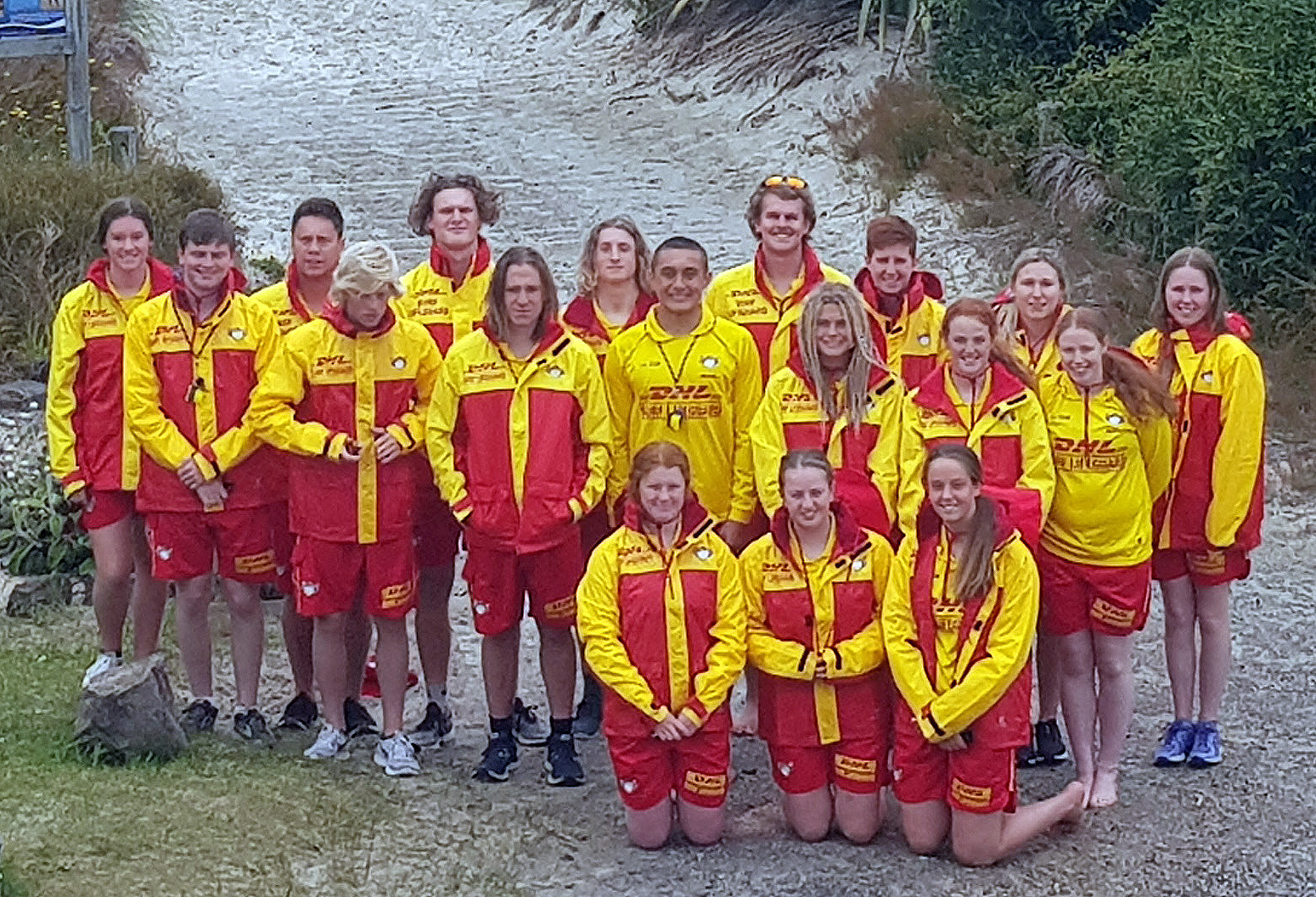 A group of Dunedin lifeguards takes part in an induction for Dunedin City Council regional guards...