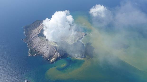 White Island shortly after the eruption. Photo: White Island Flights