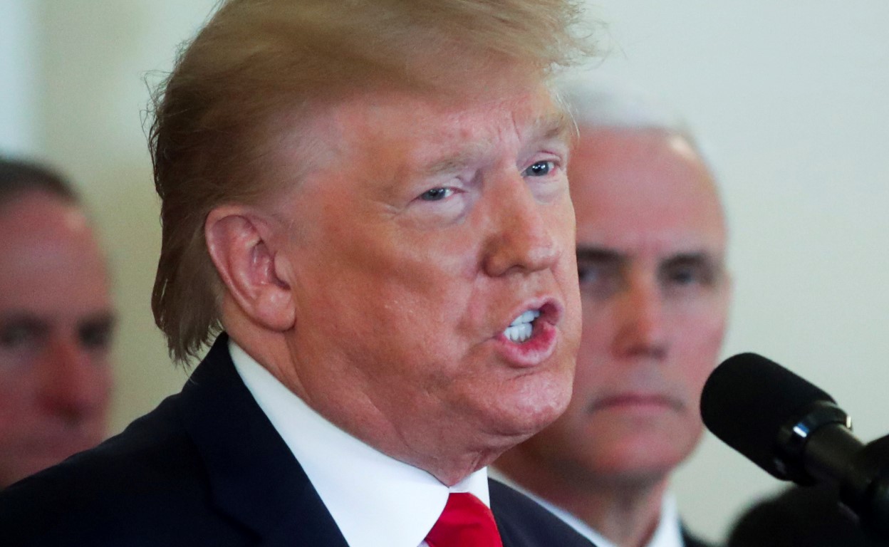 US President Donald Trump speaks at the White House following the missile attacks by Iran. Photo:...