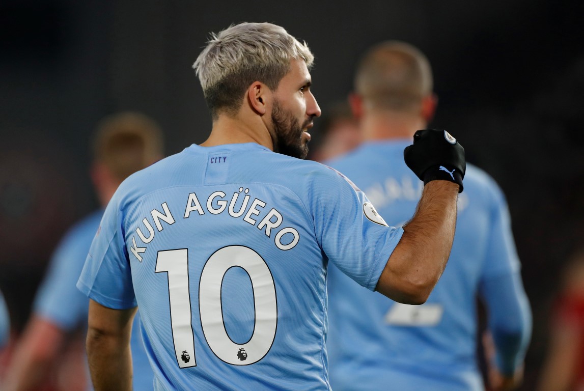 Manchester City's Sergio Aguero gestures after the match. Photo: Reuters