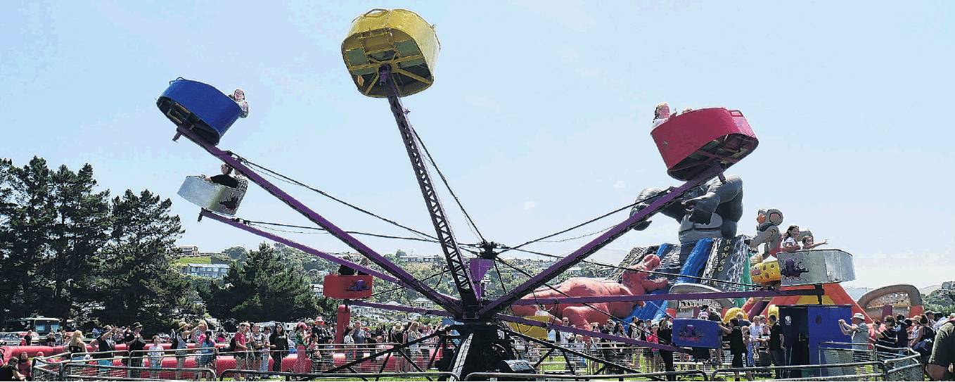 Round and round . . . Rides are always a popular attraction at the gala day.