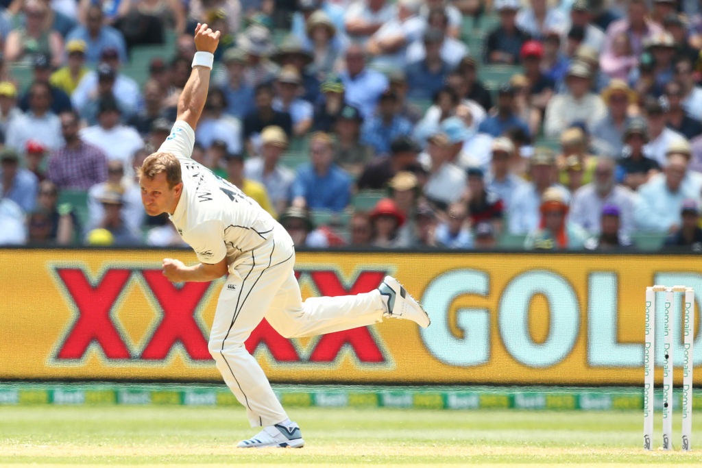 Neil Wagner bowls for New Zealand against Australia. Photo: Getty Images