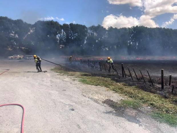 Volunteers firefighters battle a blaze at Fernhill on Monday. Photo: Hastings Volunteer Fire...