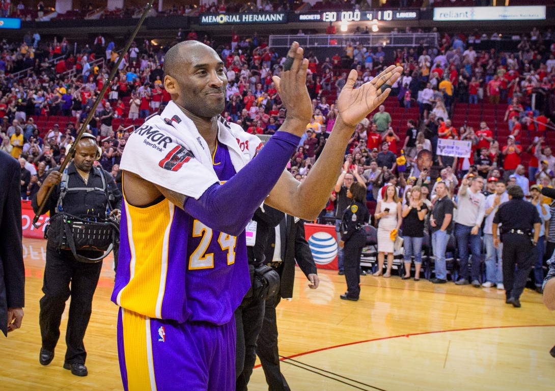 Kobe Bryant at the end of one of his last games for the LA Lakers. Photo: Jerome Miron-USA TODAY...