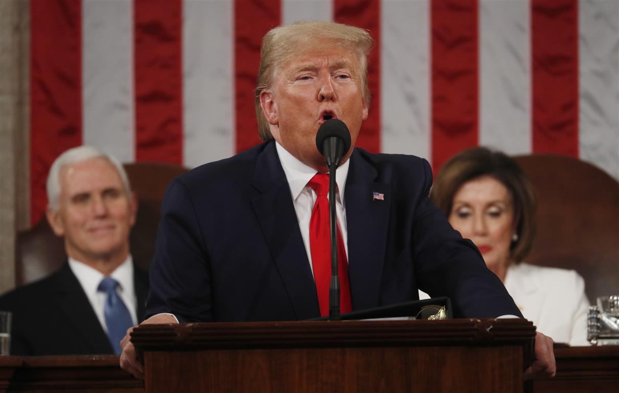 US President Donald Trump delivers his State of the Union address. Photo: Reuters