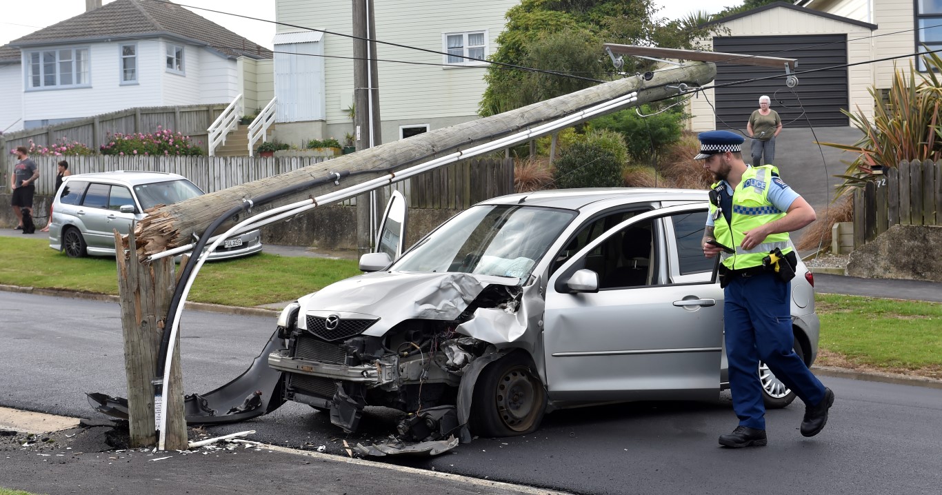 Two people sustained minor injuries in the crash. Photo: Peter McIntosh