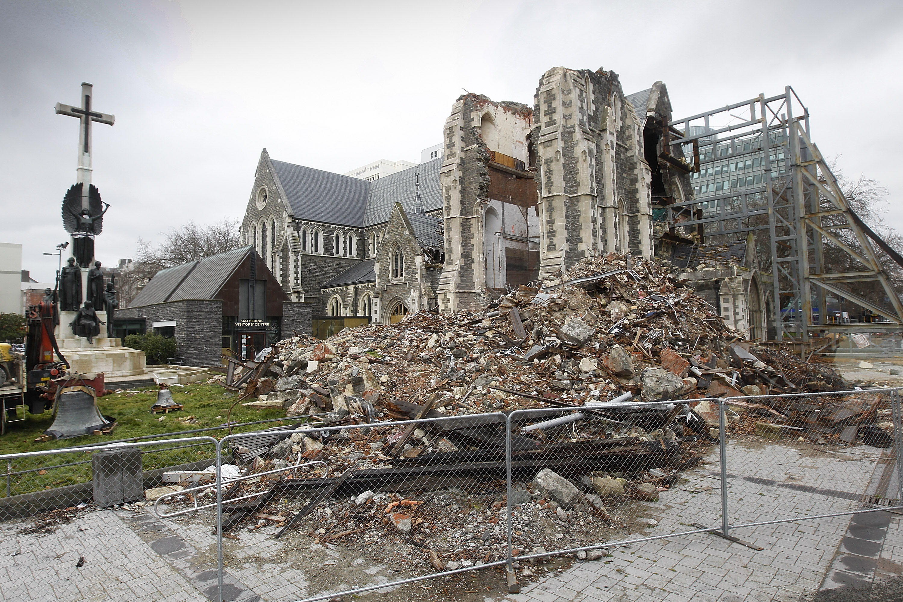 The earthquake-damaged Christ Church Cathedral pictured on August 12, 2011. Photo: Martin Hunter...