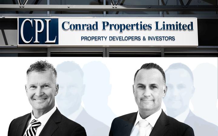 Ben Dearlove, left, and Jamie Hutchens, right of Conrad Properties Photo: supplied