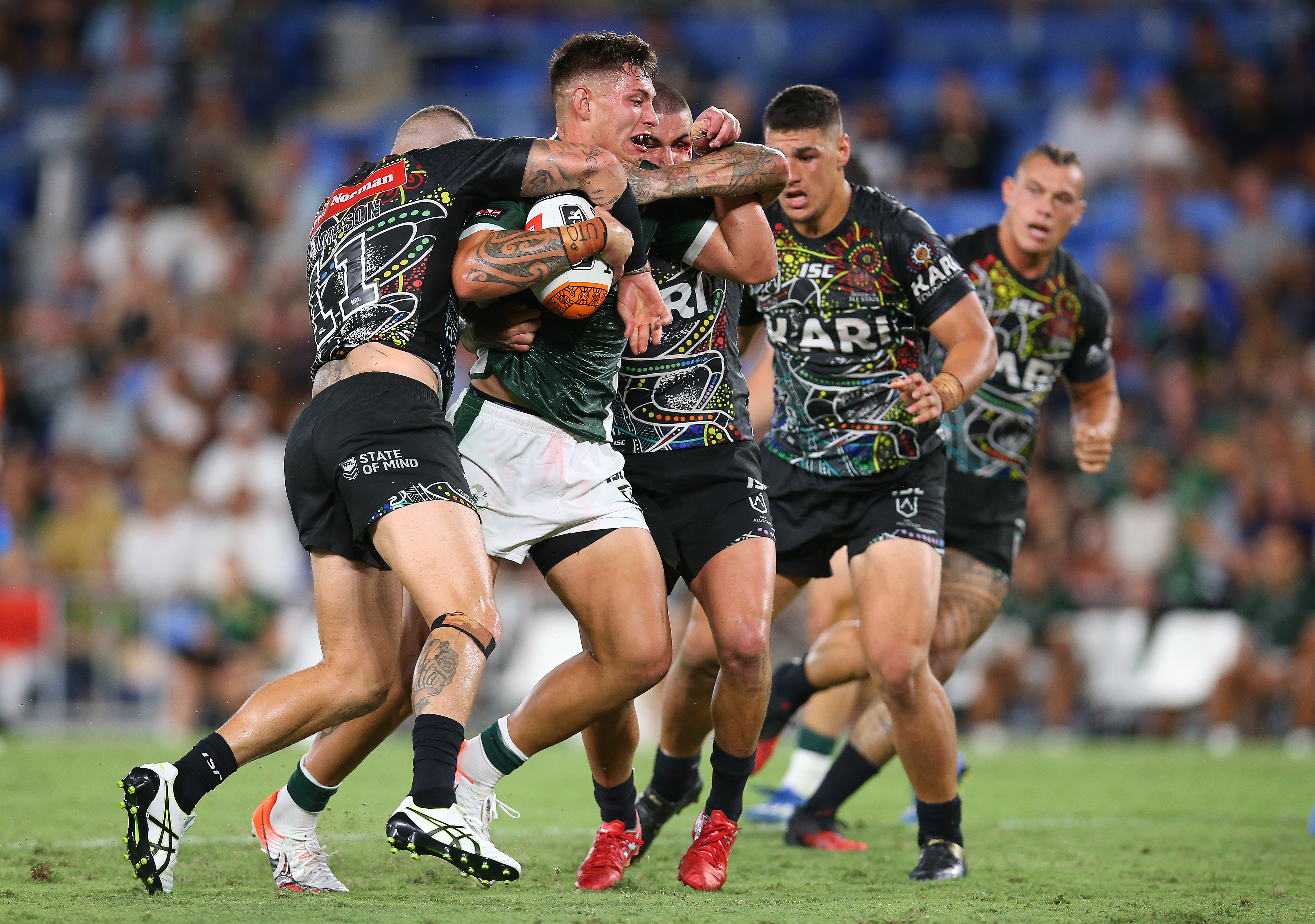 Jordan Riki got his first taste of the big time with the Maori All Stars. Photo: Getty Images