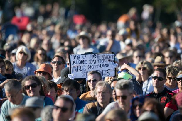 A vigil in Hagley Park on March 24, 2019, to remember the victims of the terror attacks nine days...