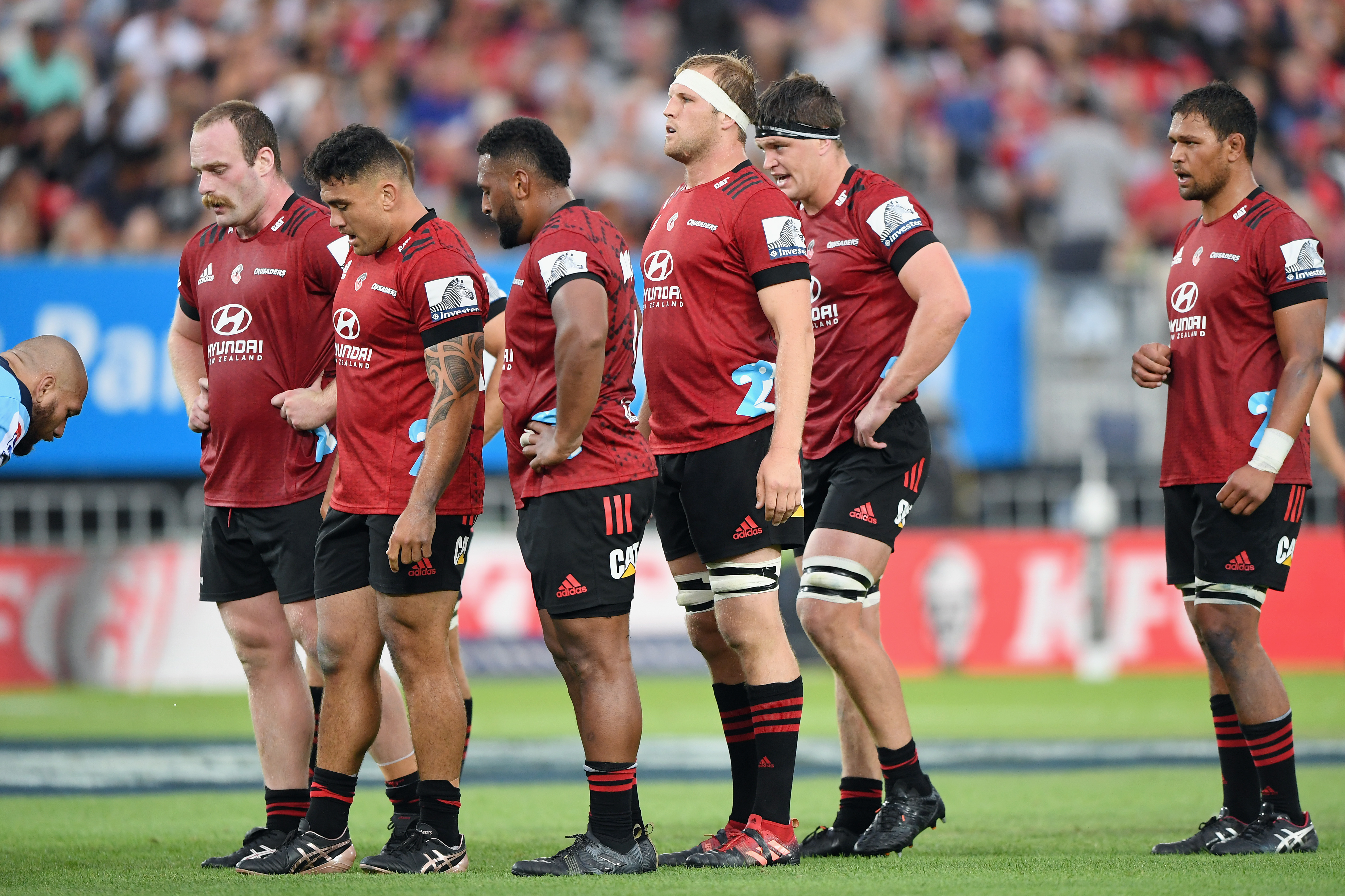 Oliver Jager (left) will make his third consecutive start at tighthead prop for the Crusaders....