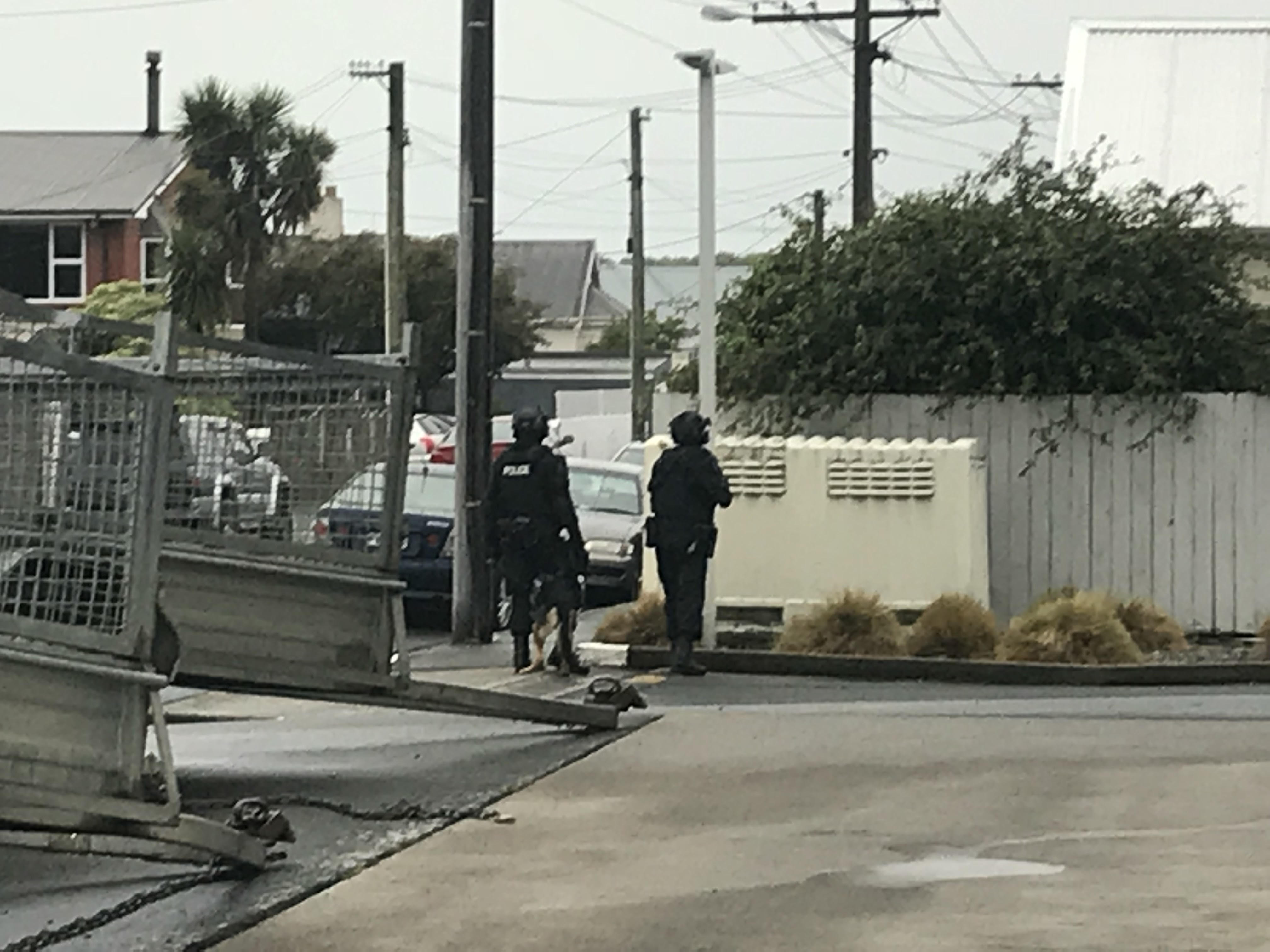 Armed police were called out in Dunedin's Forbury area this morning. Photo: Daisy Hudson