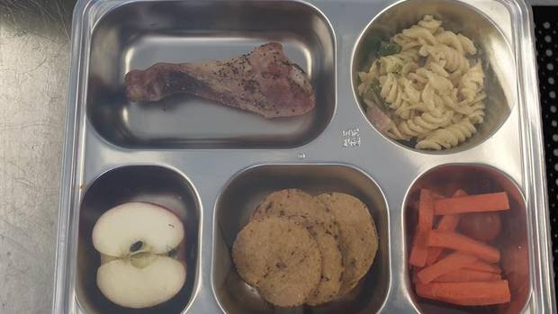 The free school lunch served up today. Photo: RNZ