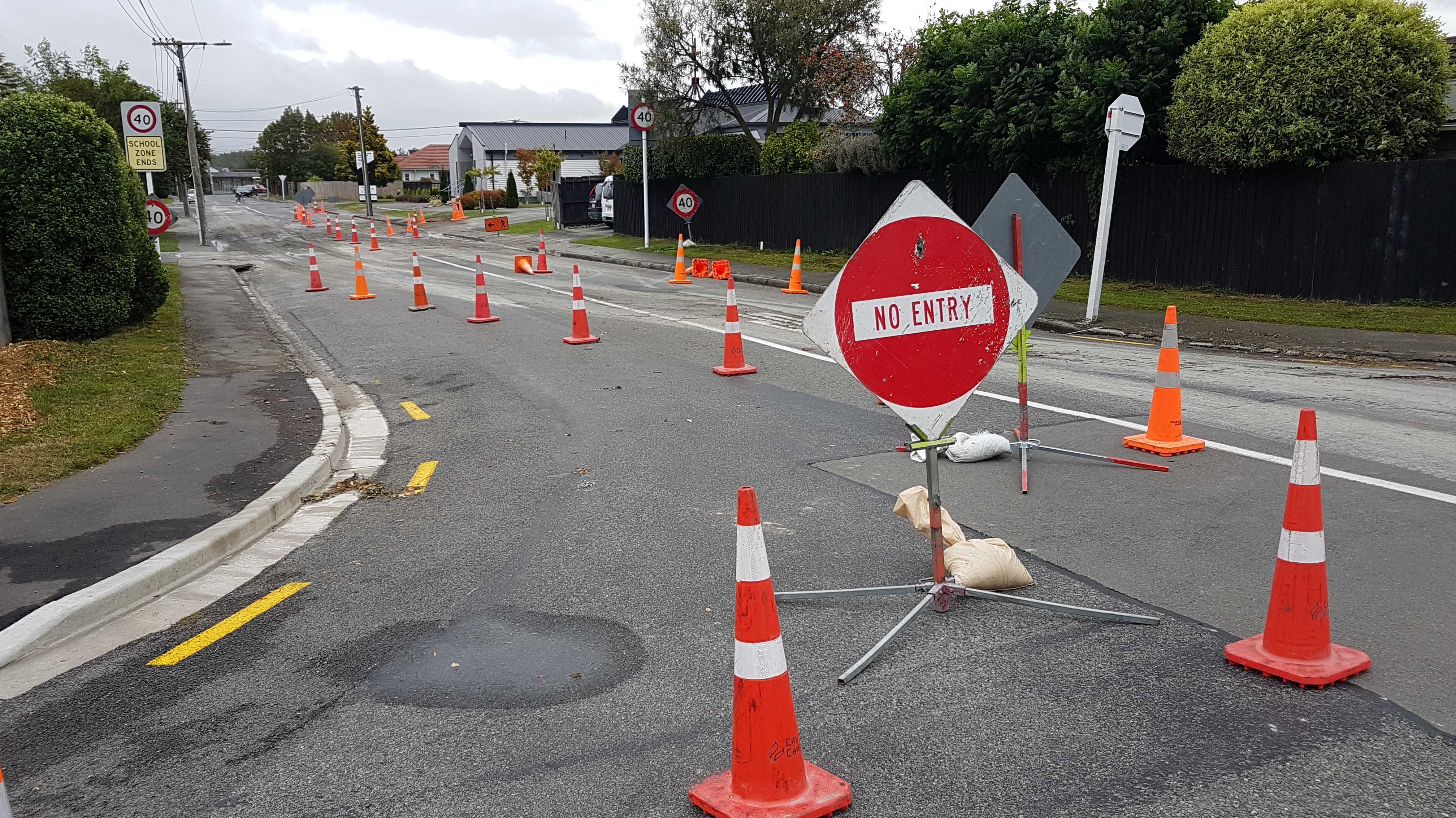 There is no entry from Innes Rd onto Nancy Ave in Mairehau. Photo: Geoff Sloan