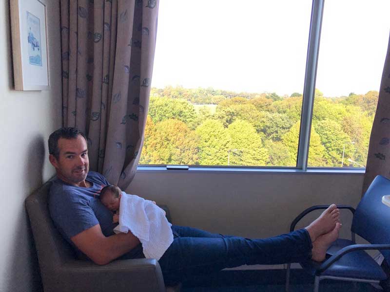 Cameron Henderson welcomes his daughter Annie. Photo: Supplied