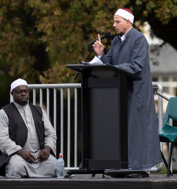 Linwood Mosque Imam Alabi Lateef Zirullah, left, and Al Noor Mosque Imam Gamal Fouda. Photo: NZH...