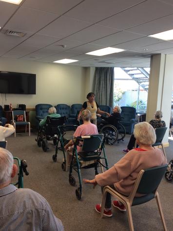 Windsorcare Shirley residents take part in an exercise class during the lockdown. Photo: Supplied