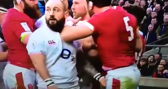 The incident occurred during the teams' Six Nations match. Photo: Twitter