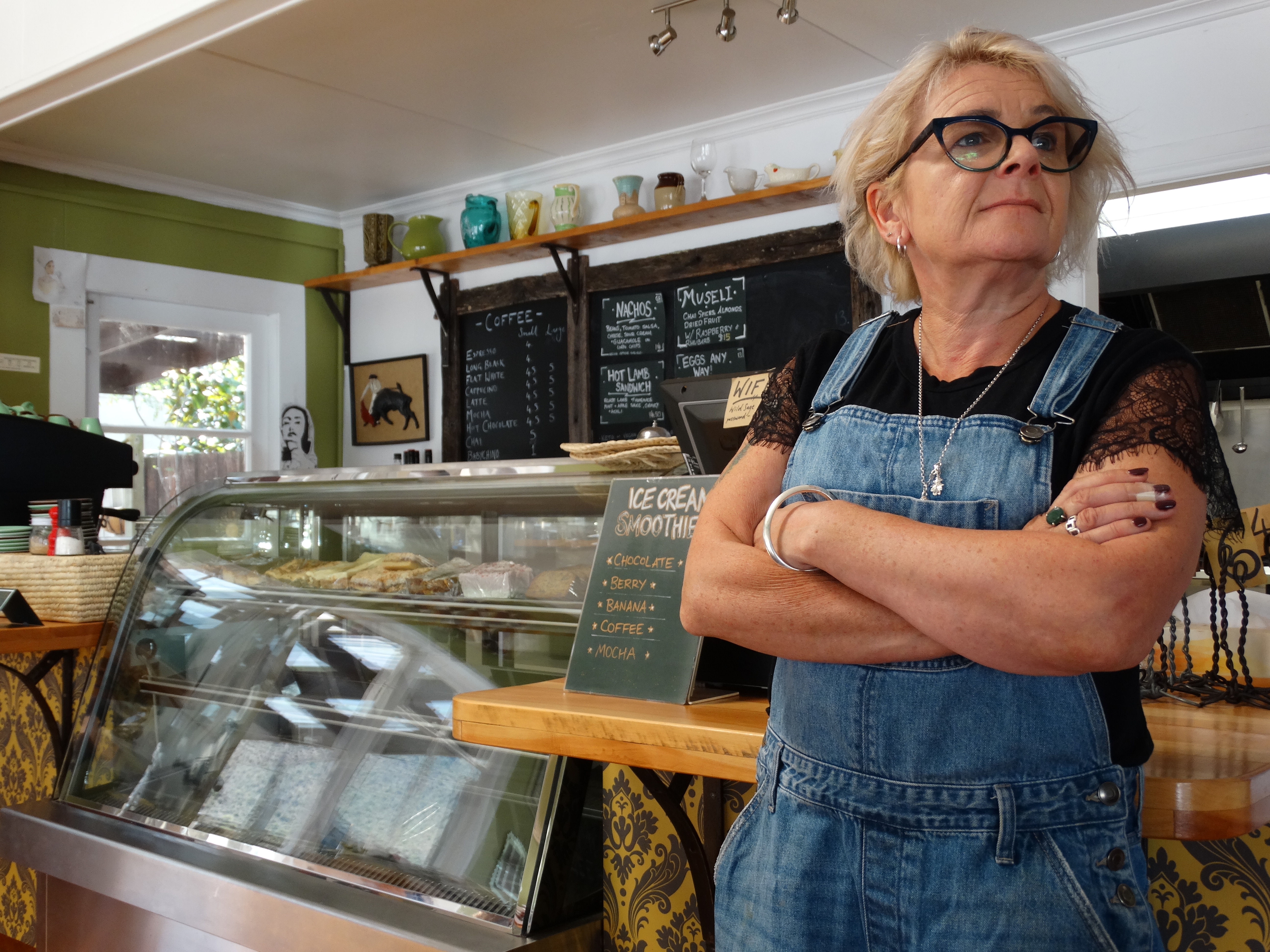 Kurow cafe owner Jane Crashley, who owns Wild Sage, says a downturn amid Covid-19 concerns is...