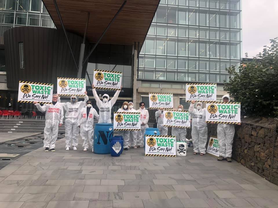 The protesters outside of the city council offices. Photo: Angela Jones